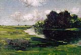 Island Canvas Paintings - Long Island Landscape after a Shower of Rain